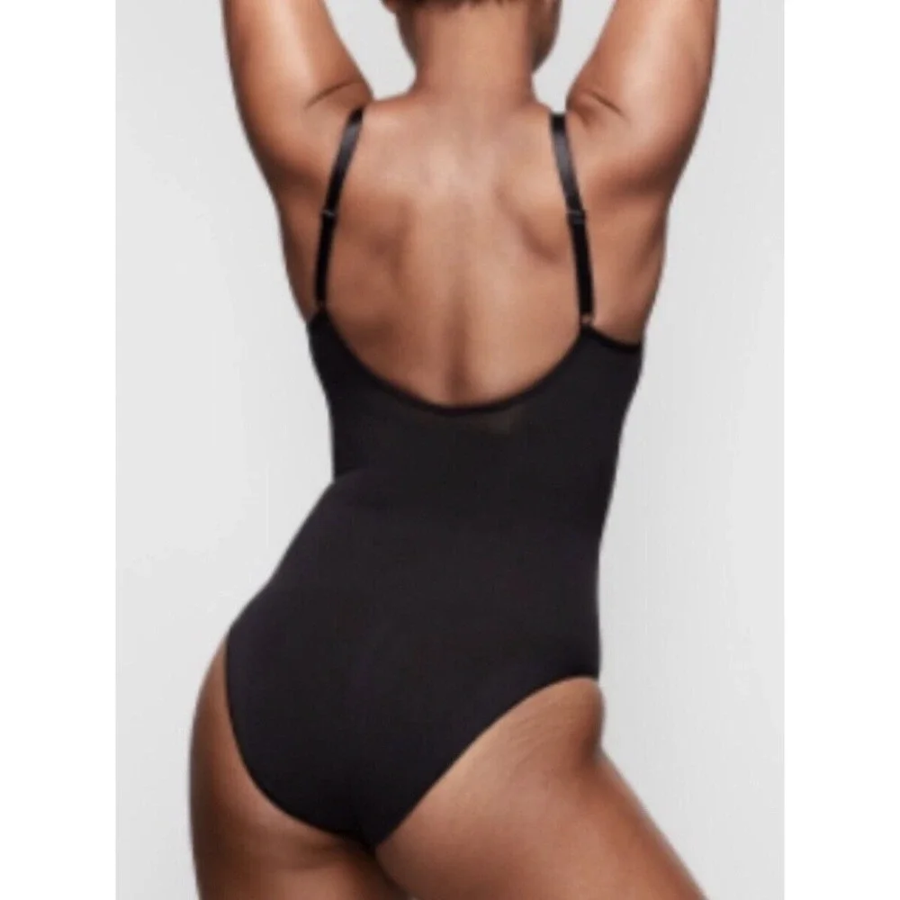 SKIMS Seamless Sculpt‎ Brief Bodysuit S/M Onyx Black Shape Wear